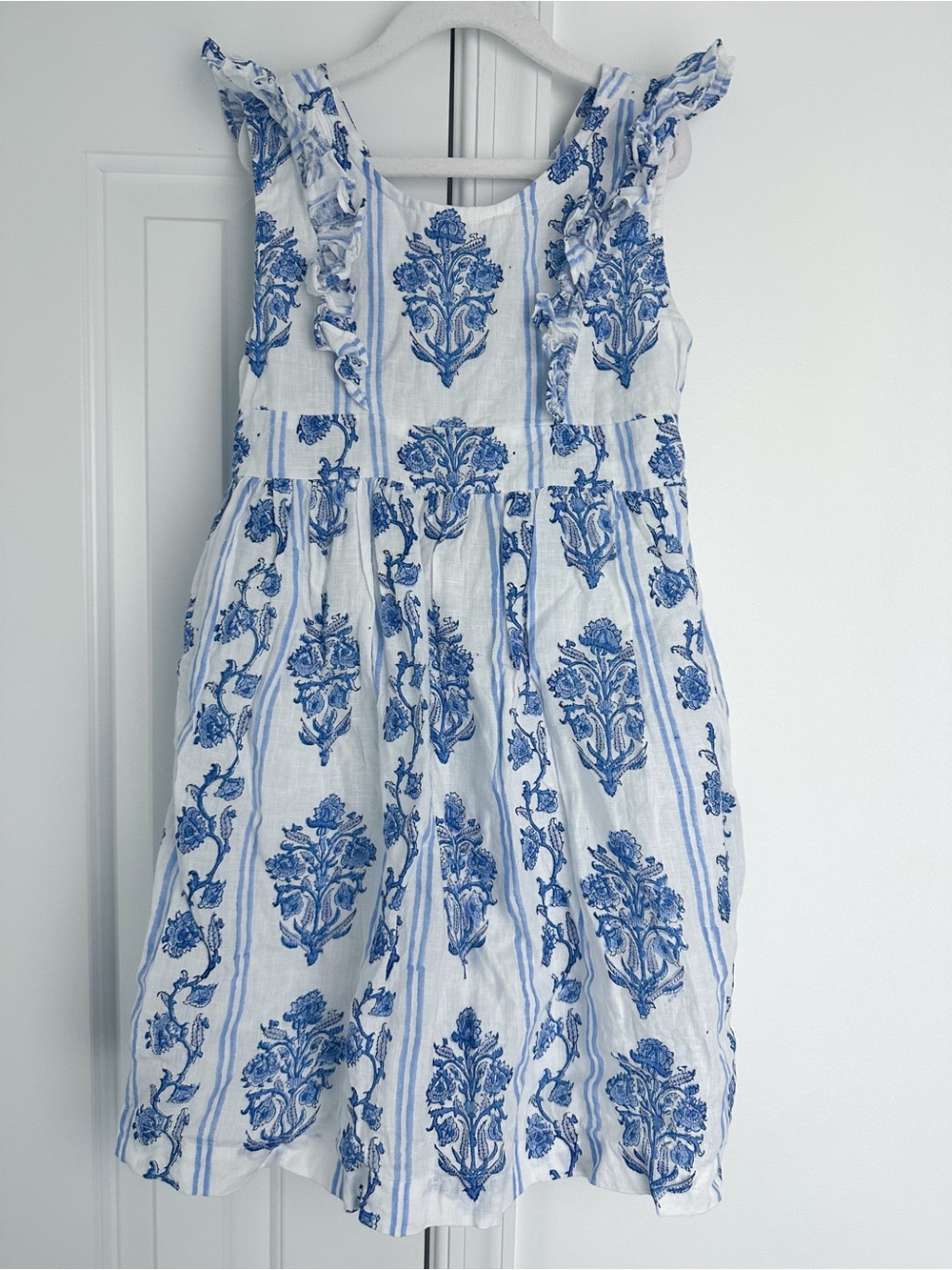 Roller Rabbit girls blue block print dress size 10 new without tags